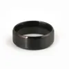 Aço Inoxidável Simples Design Plain Band Anéis De Ouro Black Banhado Anéis De Casamento Para Homens Trendy Mulheres Jóias