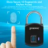 Goojodoq Smart Fingerprint Lock Comprimento USB Carica Padlock Metal Security Secondyless Ricaricabile Porta elettrica per zaino bagaglio 201013
