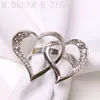 Heart-shaped Wedding Napkin Ring Metal Silver Color Napkin Buckle Valentines Day Wedding Dinner Parties Table Decor Napkin Holder