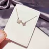 Micro -verharde kubieke zirconia natuurlijke schaal vlinder ketting ketting goudkleur hanger voor vrouwen