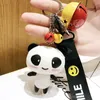 Portachiavi creativi a forma di panda di cartone animato Coppia carina Un sacchetto regalo Ciondolo Campana Portachiavi per auto Anello Gioielli con ciondolo