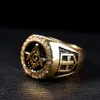 Cluster Ringe Modeschmuck Männer Vintage Charme Mason Mason Freimaurer Punk Edelstahl Gold Farbe Ring für Herren280Z