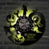 Vintage Vinyl Record Wall Clock med 7 LED -belysning The Nightmare Before Christmas LED Wall Clock Art Hanging Watch Home Decor Y207725296