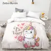 Housse de couette personnalisée, couette / couette / couverture Queen / King, literie de dessin animé pour bébé / enfants / enfant / garçon / fille, éléphant rose LJ201015