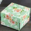 DIY złożone kwadratowe kartonowe pudełko przyjęcia Pakiet cukierków ślubnych 63 x 63 x 43 cm zielony 100pcllot LWB01653892470