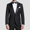 Costumes pour hommes Blazers en gros sur mesure Black Mens Costume Groomsmen Mariage pour hommes Formel Business Party Blazers + Pantalon + Bow1