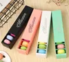 Macaron Box Cake Boxes Home Made Macaron Chocolate Boxes Biscuit Muffin Box Retail Paper Packaging Noir Blanc Rose Vert WB3224