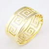 Quality Fashion Women Bracelets Hollow Geometric Wide Bangle 18K Gold Plated Metal Buckle Cuff Bracelet for Women Wedding Jewelry 6041891