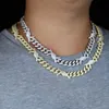 Chokers iced out bling 5A cz cubic zirconia cuban chain 18k gold hip hop delicate barbed wire necklace for men men charming jewelr246L