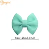 10pcs/lot 4'' Puff Hair Bows For Girls Chic Puff Bow Hair Clips Barrette Kids DIY Hairbow Winter DIY Hair Accessories LJ201226