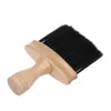 Pro Neck Face Duster Brush Thick Hair Barber Cleaning Hairbrush Soft Wooden Handle Hair Sweep Brush