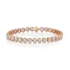 Arrivé glacé Bling 5A coeur forme cubique zircone charme Tennis Chian Bracelet pour femmes fille mode bijoux de mariage