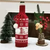 Stickad tröja julvin flaska täcke snöflinga träd renmönster champagne flaska täcker jul dekorationer jk2010ph