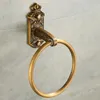 Nagelfri handduk Ring antik brons klassiska badrumstillbehör Badhanddukshållare T200605
