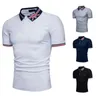 Chemise d'été à manches courtes pour hommes, marque à la mode, en coton, en Jersey solide, respirant, Tee1 Polos, 2021