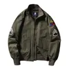 Brad Pitt Fury WW2 Khaki Spring Military Bomber Lightweight Men's Cotton Tanker Jacket Y201026