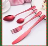 Christmas tableware stainless steel spoon fork cartoon Christmas tree snowflake bell pattern kitchen tableware set with gift box red green1