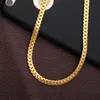 5mm cadeia lateral colar de prata moda luxo jewerly 18k amarelo ouro cadeia cubana para mulheres e homens 20inch)
