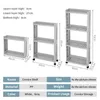 Kitchen Storage Rack For Goods Fridge Side Shelf 2/3/4 Layer Removable With Wheels Bathroom Organizer Shelf Gap Holder T200413