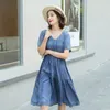 HAYBLST Marke Denim Kleid Frauen Neue Sommer Kurzen Ärmeln Plus Größe Kleidung Hohe Qualität Kawaii Koreanische Stil Feste Kleidung T200603