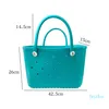 Eva Waterproof Woman Tote Stora shoppingkorg Väskor Washable Beach Silicone Bogg Bag Purse Eco Jelly Candy Lady Handbags282e