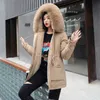 Long Jacket Women Winter Slim Wool Liner Female Cold Coat Hooded Solid Thick With Fur Collar Plus Size Casual Parkas Female 201125