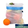 Sacs de produits réutilisables 12 pièces sac à cordon pochette lavable pour aliments Fruits légumes Shopping sacs de rangement d'épicerie