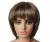 2021 new fashionable ladies' wig manufacturers directly sell mixed color straight hair, air bangs and short curls