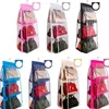 7 couleurs maison 6 poches sac à main sac de rangement sac suspendu livres organisateur garde-robe placard cintre double face pliable transparent CCA3366