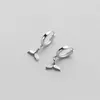 Подлинная мода 925 стерлингового серебра русалка хвост ослепительный обруч серьги для женщин стерлингов-серебро-ювелирные изделия подарок