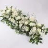 100 cm bröllopsblommor rad konstgjord siden rose pion blommor rad vägg bakgrundsarrangemang båge diy dekoration