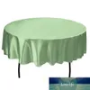 145cm Round handmade Satin Table Cloth Covers Tablecloth For Home Wedding tables restaurant Party Christmas Decoration green