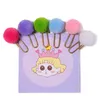 Donne Ragazza Colore caramella Pom Ball Clip per archiviazione di carta Note Decorazione Segnalibro fai da te Raccoglitore in metallo Clip Nota Lettera ClipPins LLS769-WLL