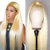 24inch #613 Lace Front Wig 150% Virgin Remy Silky Baby Hair Straight Top Quality Résistant à la chaleur Cheveux longs Blond clair pour les femmes noires Cosplay Wig