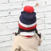 Cappello lavorato a maglia per bambini Cappello a righe Albero di Natale Modello Cappello caldo Inverno Berretti da sci per bambini all'aperto Bambini Pom Pom Berretti Bambino Caldo Berretto con teschio LSK1495