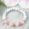 MG1093 Matted Rose Quarz Howlite Armband Essential Oil Diffuser Armband Lava Stone Energy Protection Armband Aromaterapy Anxie2647430