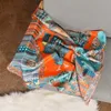 100% Twill Silk Scarf For Women Fashion Print Hand Roll Scarfs Female Kerchief 90x90cm Square Shawl Pannband Scarves Ladies Y201007