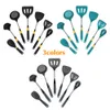 7 pcs ustensiles de cuisine Silicone résistant à la chaleur cuisine ustensiles ustensiles de cuisson en acier inoxydable anti-bâton Outils de cuisson Gadget Ensembles 201119