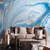 Custom 3D Wallpaper Mural De Parede Blue Marble Pattern TV Background Wall Painting Papers Home Decor Living Room Modern