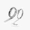 Thaya Vrouwen Ringen Sieraden 3D Textuur Ringen Blauwe Planeet Paar 925 Sterling Zilveren Ringen Voor Vrouwen Verlovingscadeau 2010066068044