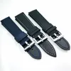 23mm Canvas Leather Band 20mm Silver Polished Spring Bar Buckle Strap för BP JB5000 5015 5085