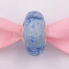 Autentico argento sterling 925 con perline di Murano gocce di ghiaccio fascino in vetro di Murano blu cz charms adatto per bracciali gioielli stile pandora europeo collana Mu