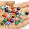 Mix boule ronde perles boucles d'oreilles en pierre naturelle pour les femmes bijoux de mode élégants