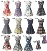 13 Designs Cheapest New Brand 2021 Summer dress Women Casual Print Sleeveless Dress Chiffon Stripe Floral print Elastic Waist Beach Dresses