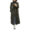 UK Brand new Fashion Autunno / Autunno Casual Doppio petto Semplice classico Trench lungo con cintura Chic Giacca a vento femminile 201028