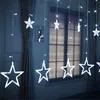 2.5M 138LED 220V EU / 110V US Ghirlande di stelle di Natale String Lights Fairy Curtain Light Outdoor per decorazioni per feste di nozze per feste 201201