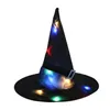 Chapeau de sorcière d'halloween suspendu, chapeau de sorcière lumineux et lumineux, accessoires de fête de mascarade pour arbre de cour intérieur et extérieur