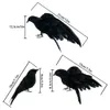 3 stuks set Halloween realistische handgemaakte kraai prop zwart gevederde kraai vliegen en staan kraaien raven kraai decoratie 200929235U