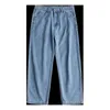 2020 Men's Baggy Homme Cargo Pocket Jeans Fashion Straight Pants Loose Solid Color Casual Pants Biker Denim Trousers M-3XL G0104