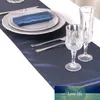 Black Color Wedding Table Runner Decoration Satin Table Runner för Modern Party Home El Banquet Decoration Whole6782592